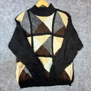 Vintage Lise J Sweater Womens‎ Large Abstract Artsy 80s Statement Indie Sleaze